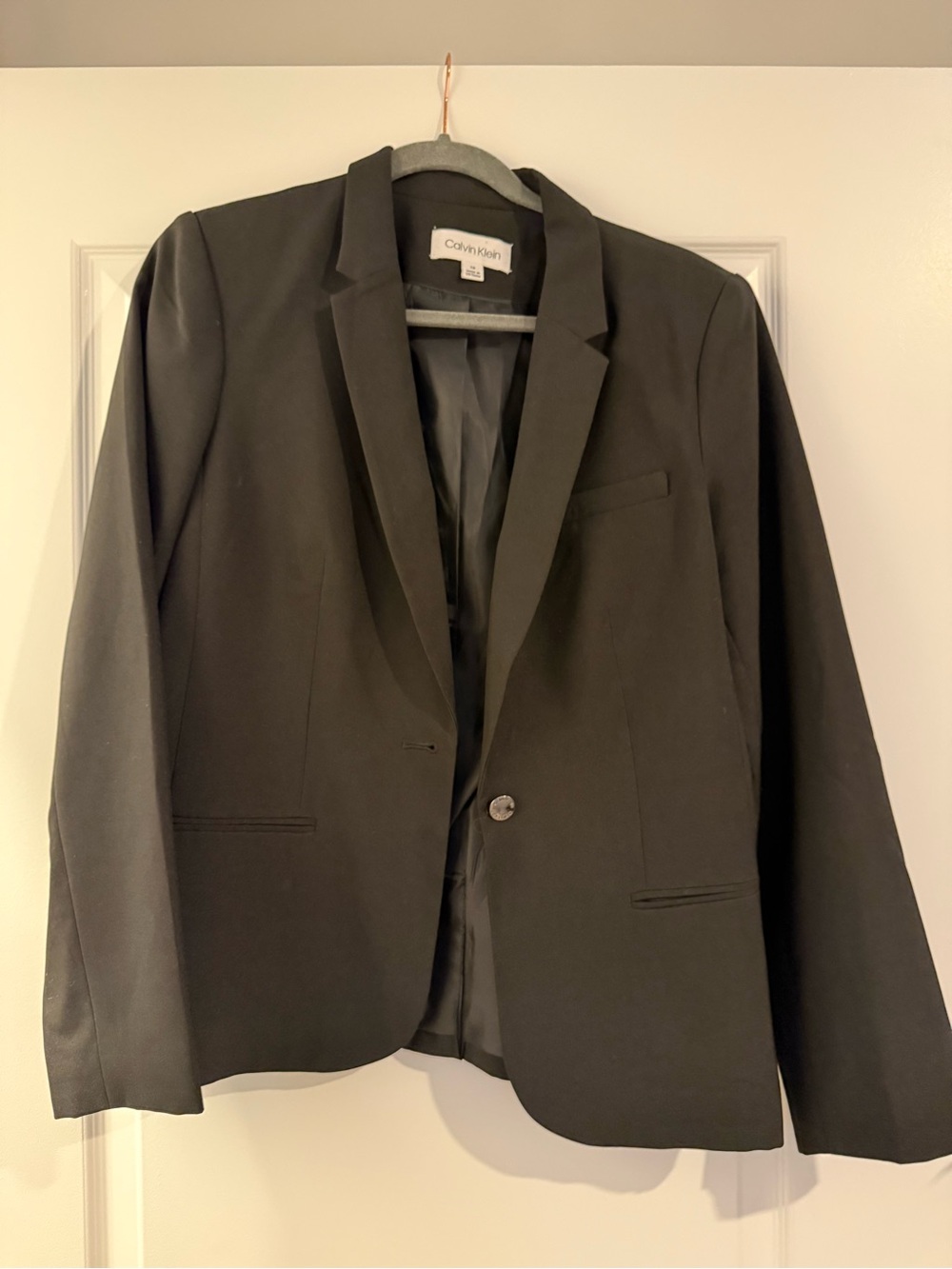 Calvin Klein Black Women's Single-Button Blazer